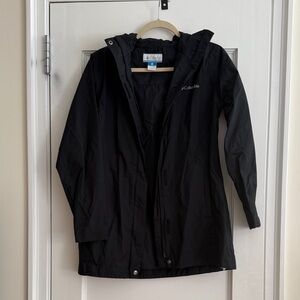 Columbia Women's Black Long Rain Jacket - Size XS